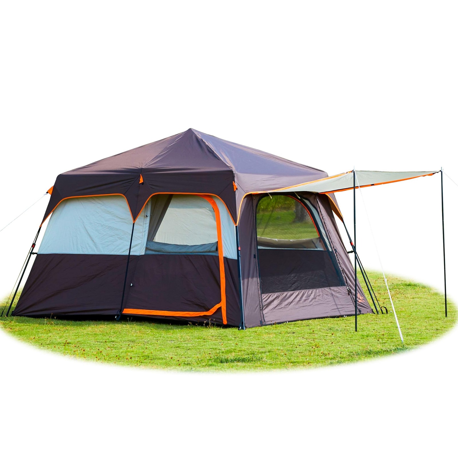 KTT Extra Large Tent 8-10-12-14 Person(A),Family Cabin Tents,2 Rooms,3 Doors ...