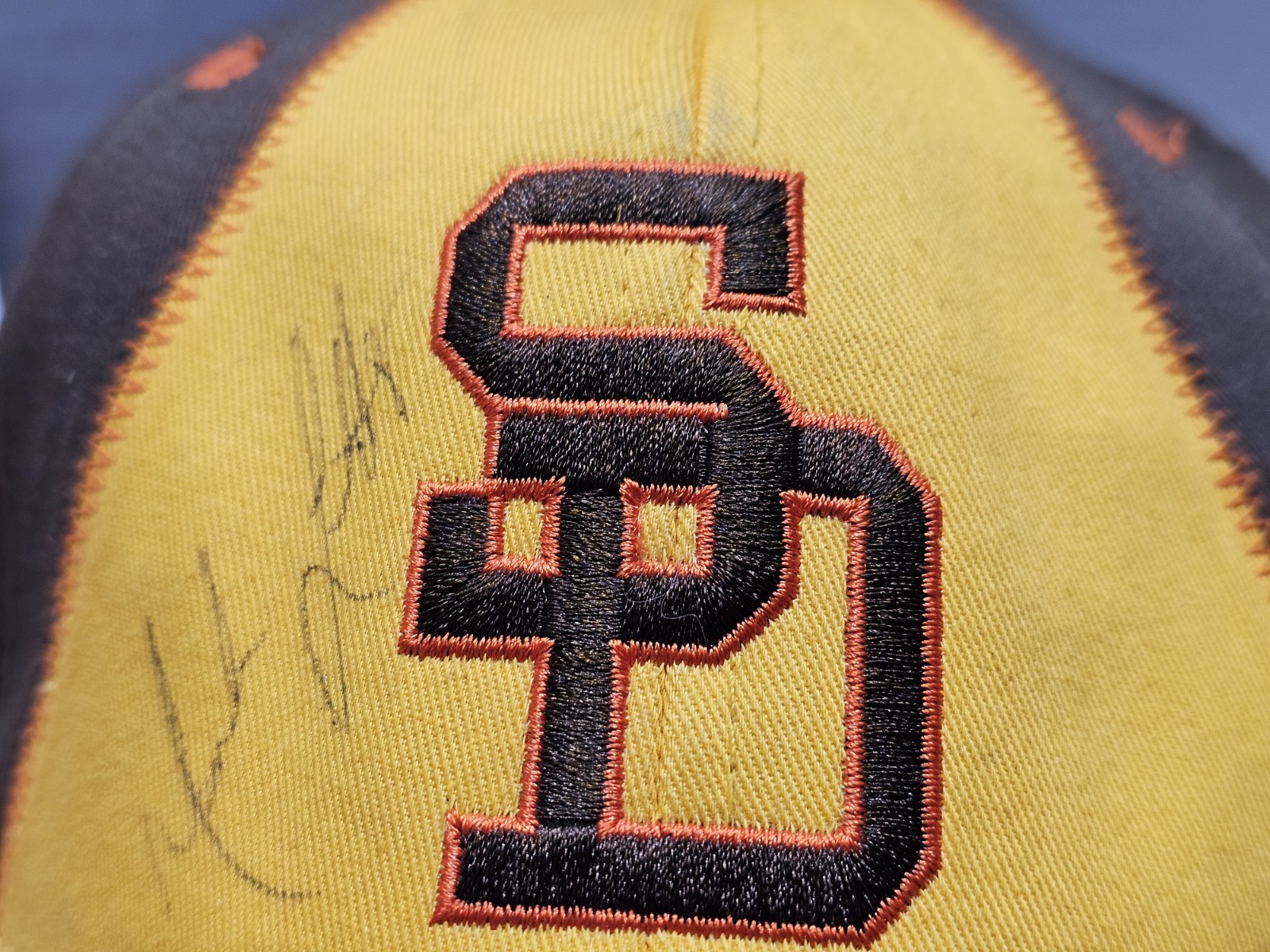 Mark Loretta Sean Burroughs San Diego Padres MLB Autographed SGA Baseball Cap