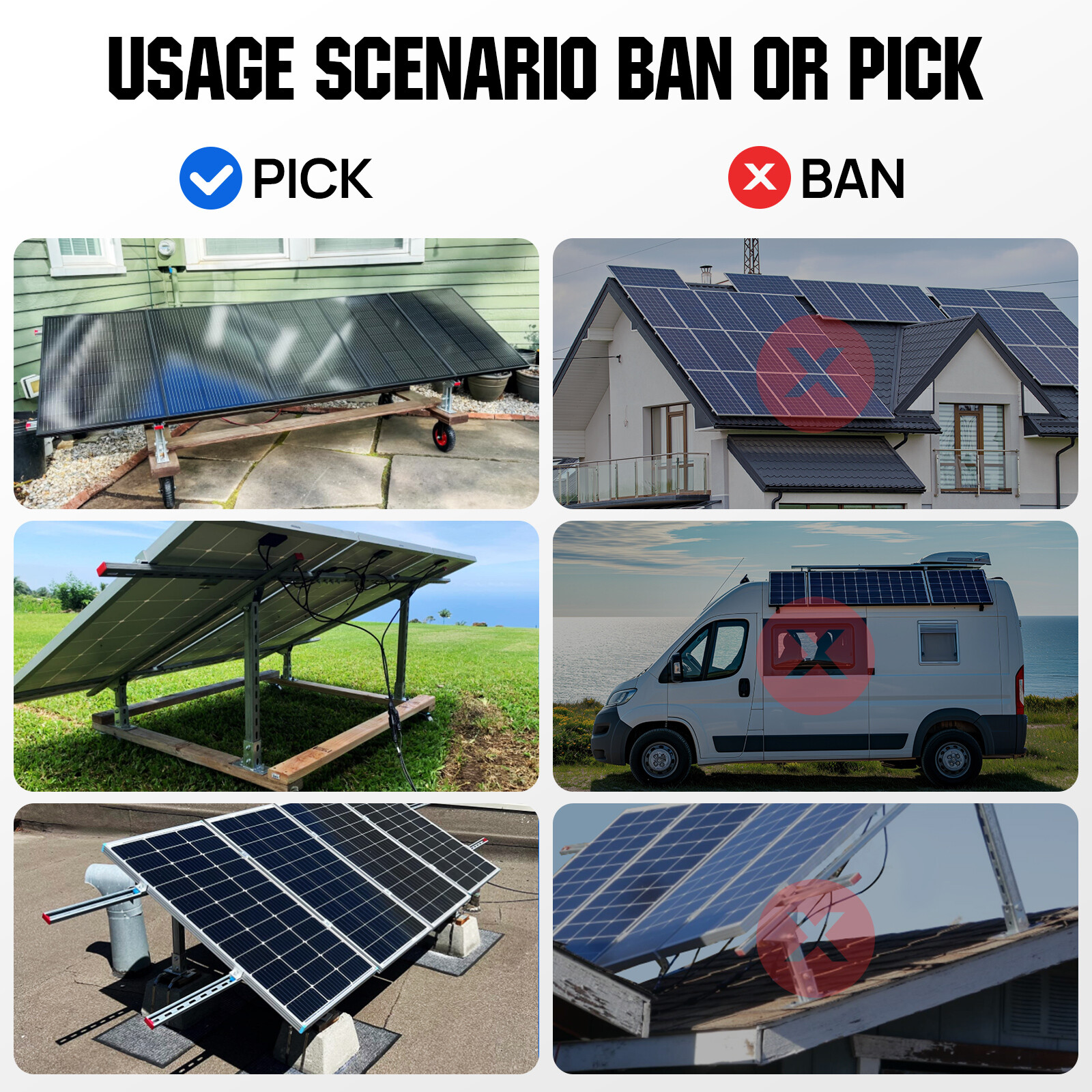 ECO-WORTHY Adjustable Solar Panel Mounting Brackets Kit System for 4PCS Panels