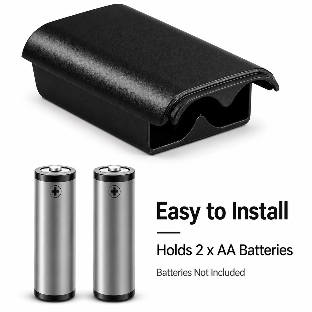 10X AA Battery Back Cover Case Shell Pack For Xbox 360 Wireless Controller Black