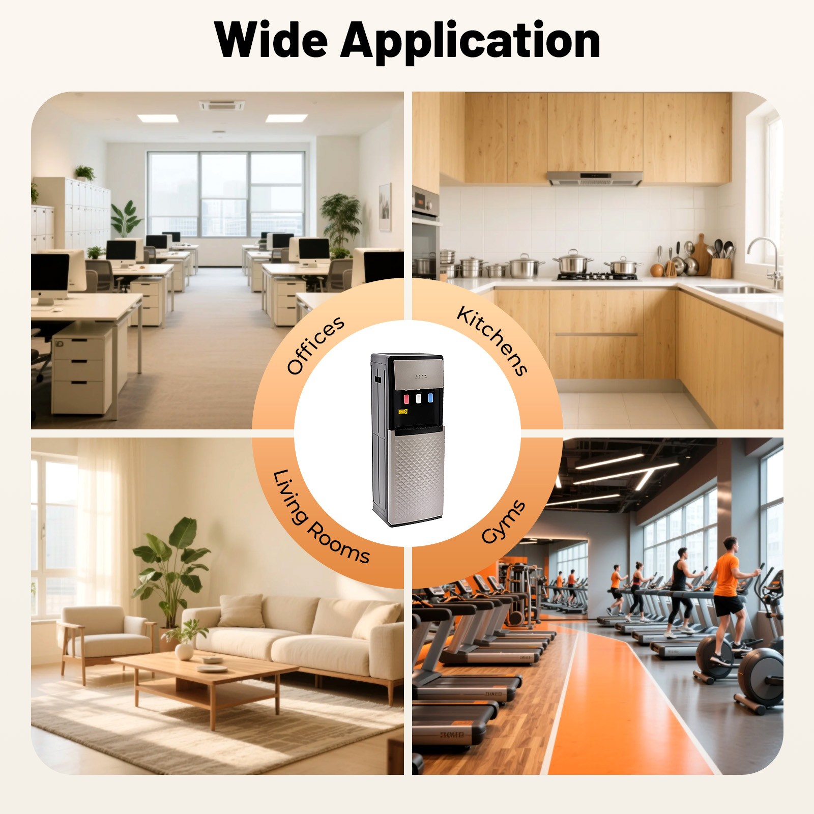 Bottom Load Water Cooler Dispenser With Safety Lock 3 Temperature Settings
