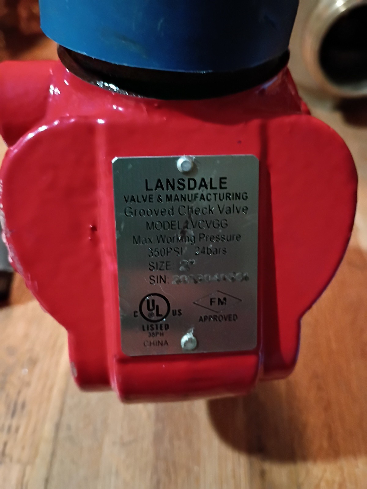 Lansdale LVCVGG 2 Inch Spring Loaded Check Valve New Grooved New 7" takeout