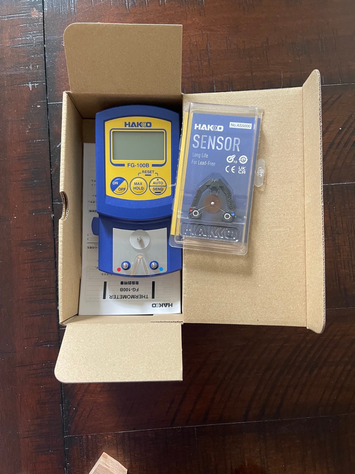 HAKKO FG100B-03 Soldering Iron Tip Thermometer "Includes Sensor, Battery, Manual