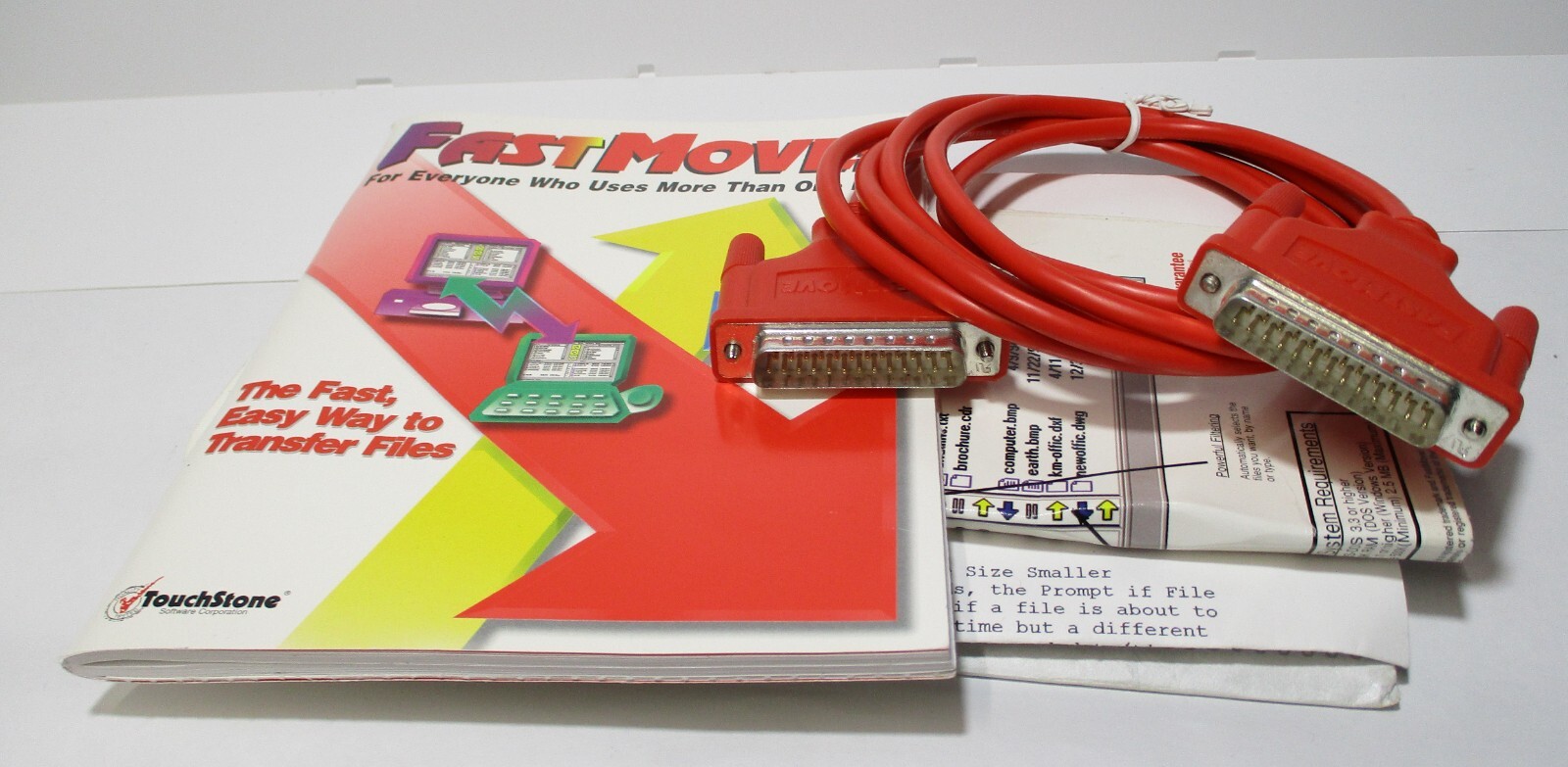 TouchStone FastMove! MS-DOS Windows 3.1 PC to PC File Transfer Software & Cable