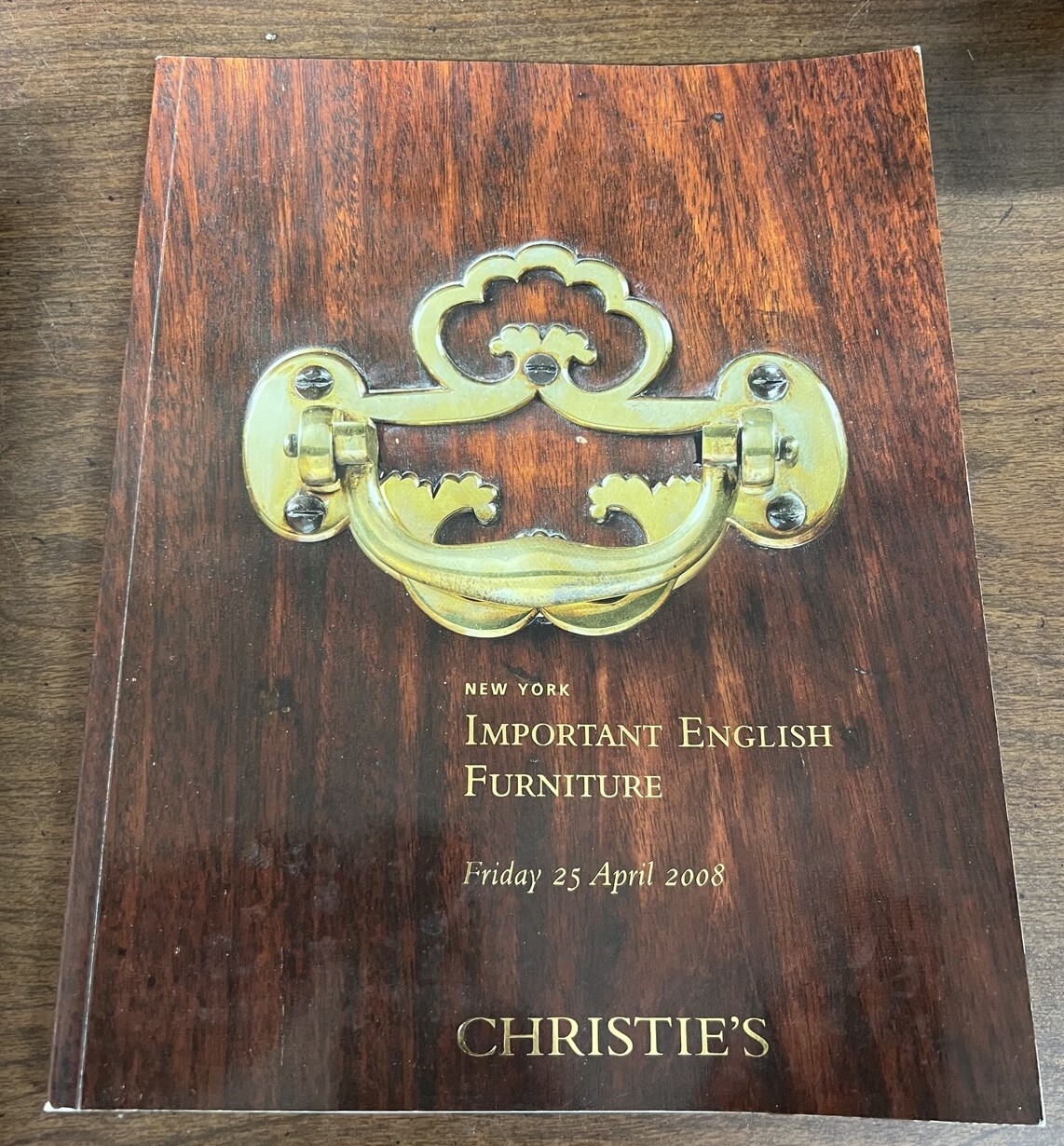 April 25, 2008 Christie's Important English Furniture Auction Catalog, NY