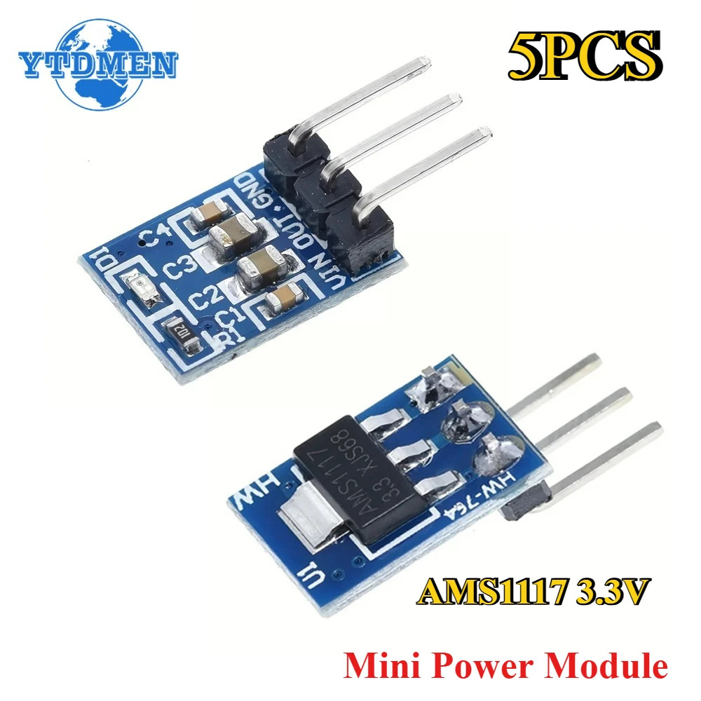5PCS AMS1117 3.3V Regulator 4.5-7V to 3.3V DC-DC Step Down Module 3Pins 800mA