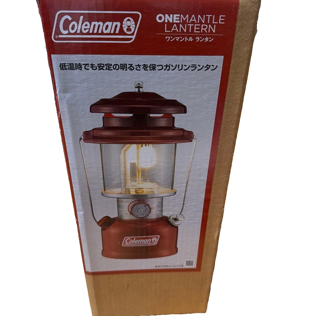 Coleman Lantern One Mantle Lantern Red Gasoline Lantern 130W w/BOX Case Tasted