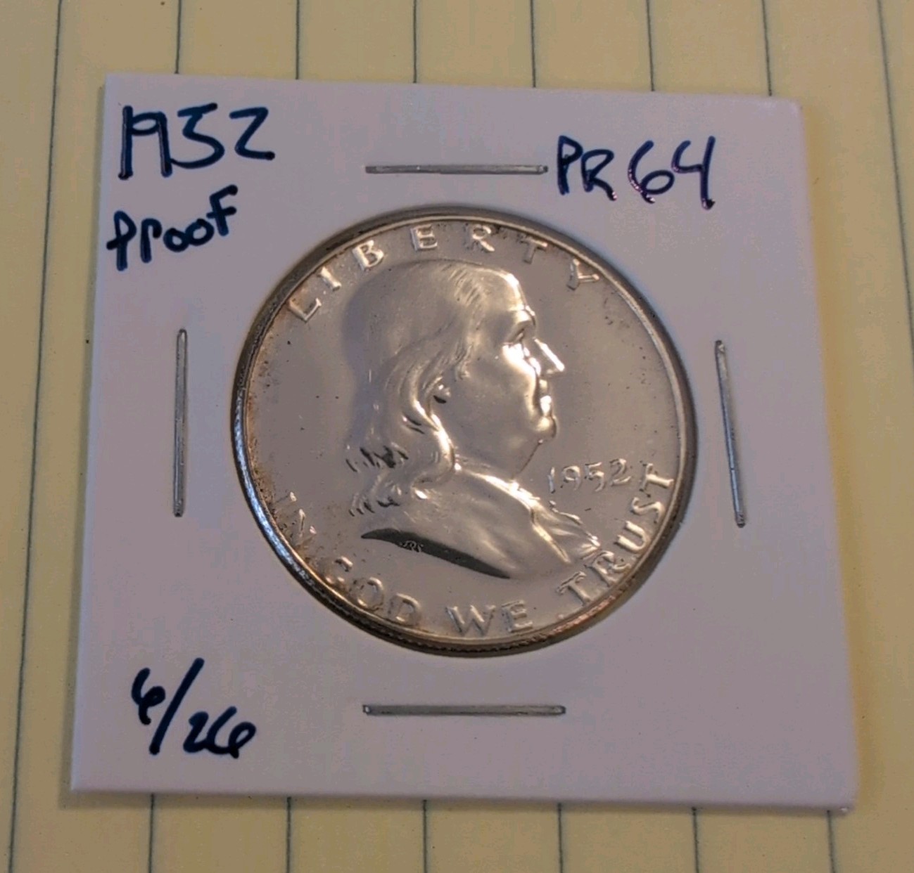 1952 Franklin 50c Proof Half Dollar PF64