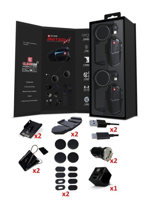 UCLEAR Motion Infinity Dual Bluetooth Helmet Communicator System 180511