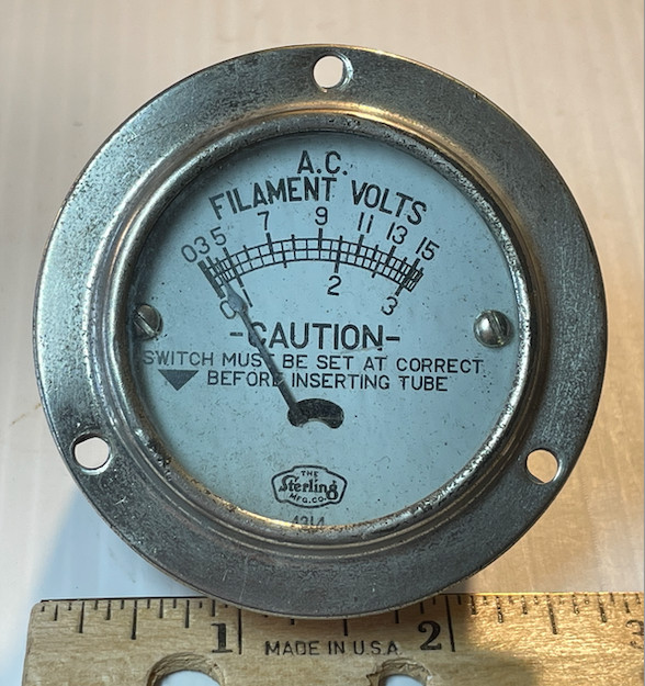 Vintage, Antique, 1930s Sterling #4314 AC filament voltmeter
