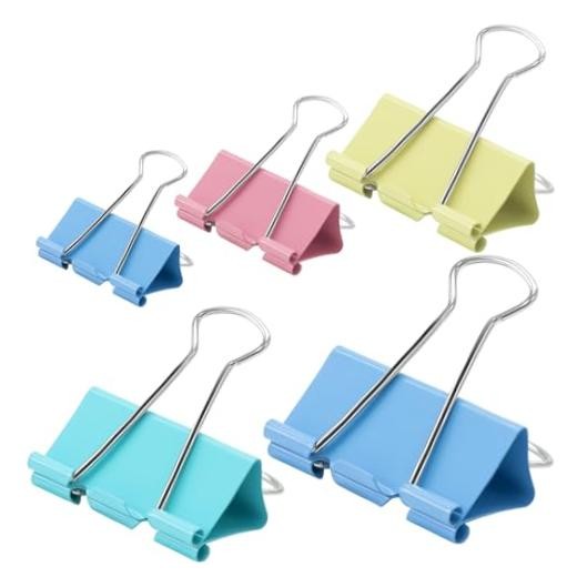 100 Pcs Colored Binder Clips, Paper Clamps, Paper Binder Clip, Assorted