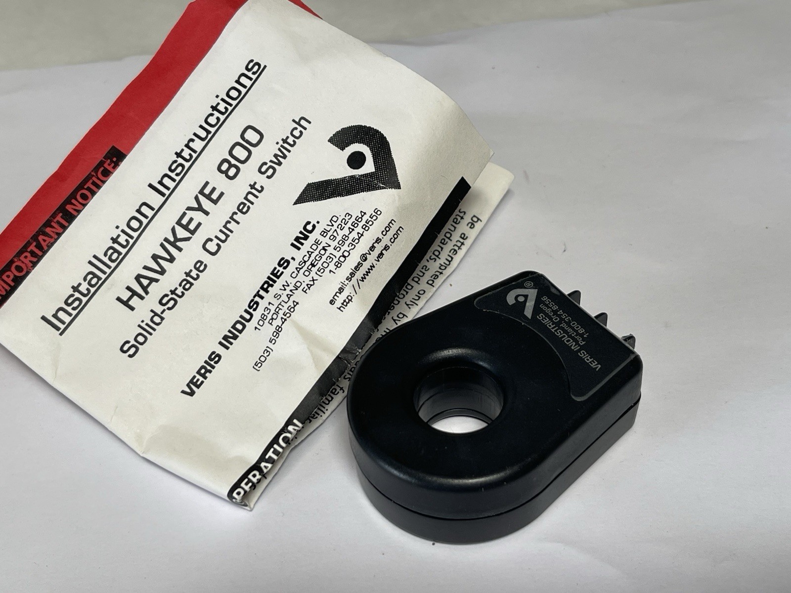 Veris Industries Model 800 Solid-State Current Switch, 0.1A @ 30VAC/DC (25JL133)
