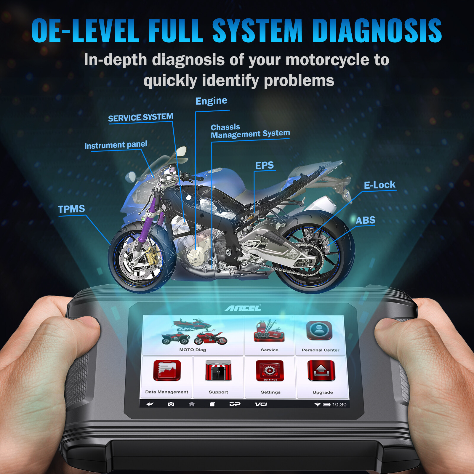 ANCEL MT500 All System Motorcycle Diagnosis Oil Light & ABS Reset OBD2 Scanner