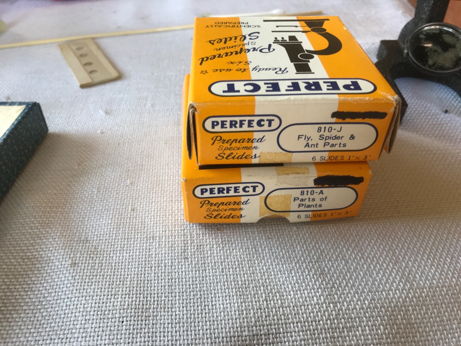 VINTAGE Science Craft Microscope Outfit - No. 308 with prepared slides