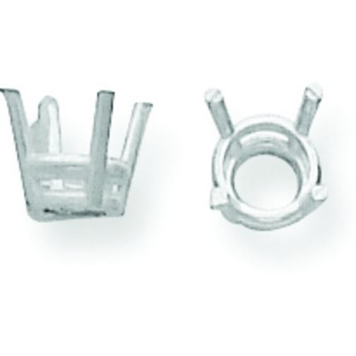 14K White Gold 4 Prong Round Basket Setting 8mm