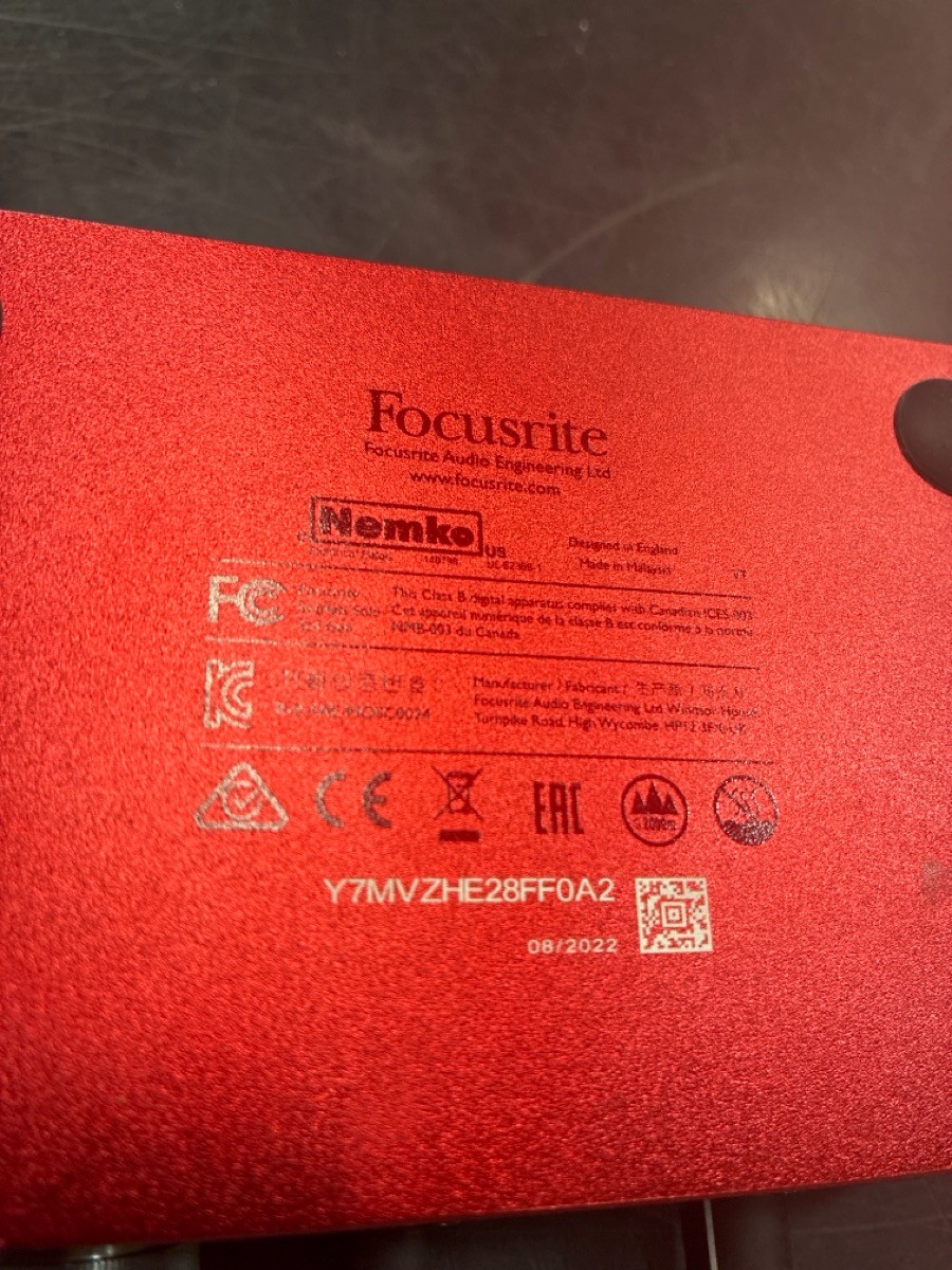 Focusrite Scarlett Solo [3rd Gen] (HPB030967)