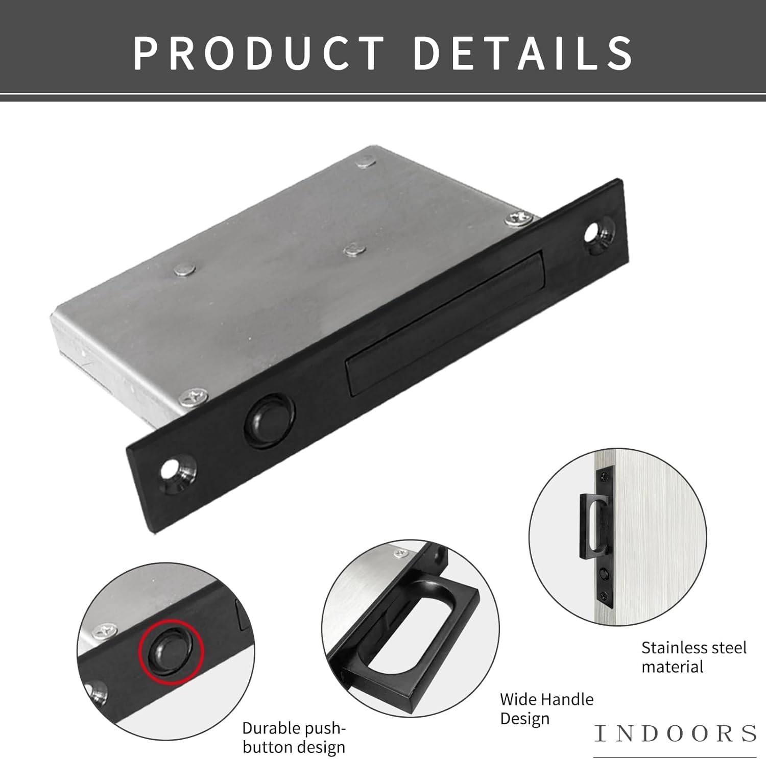 senharvest Recessed Finger Flush Pulls with Edge Pull -Sliding 6 Inch, Black