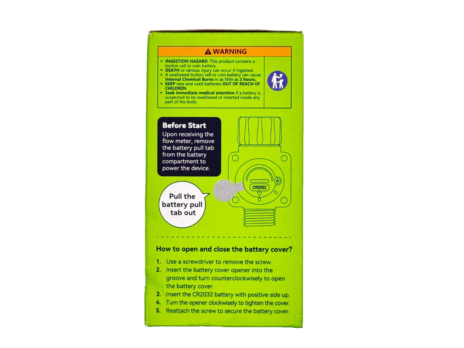 RainPoint Water Flow Meter , Screen-Flip Water Meter ICS018