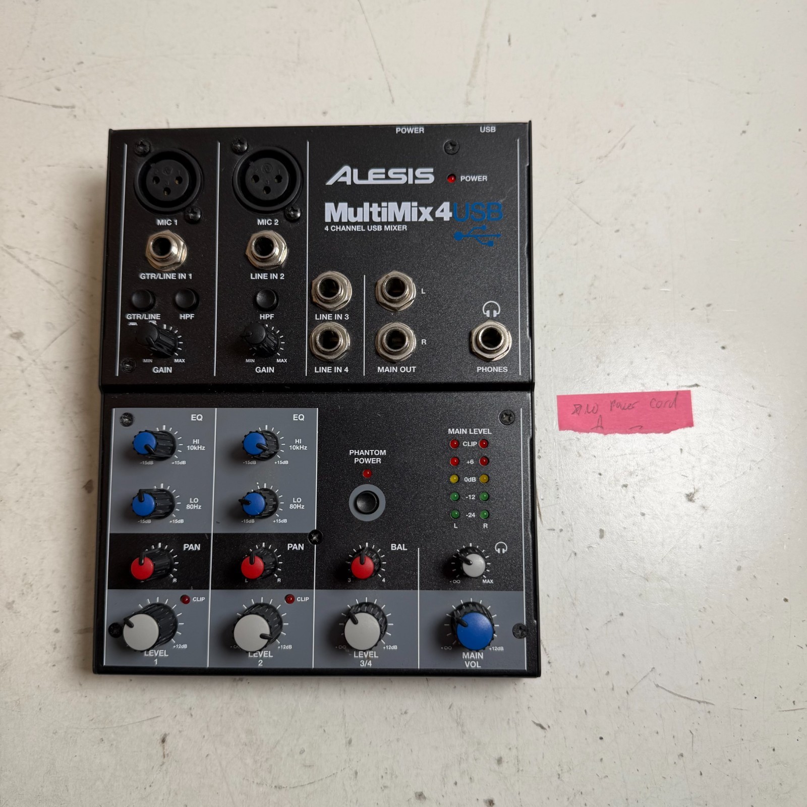 Alesis MultiMix 4 USB Four-Channel Audio Mixer for Direct Computer Recording