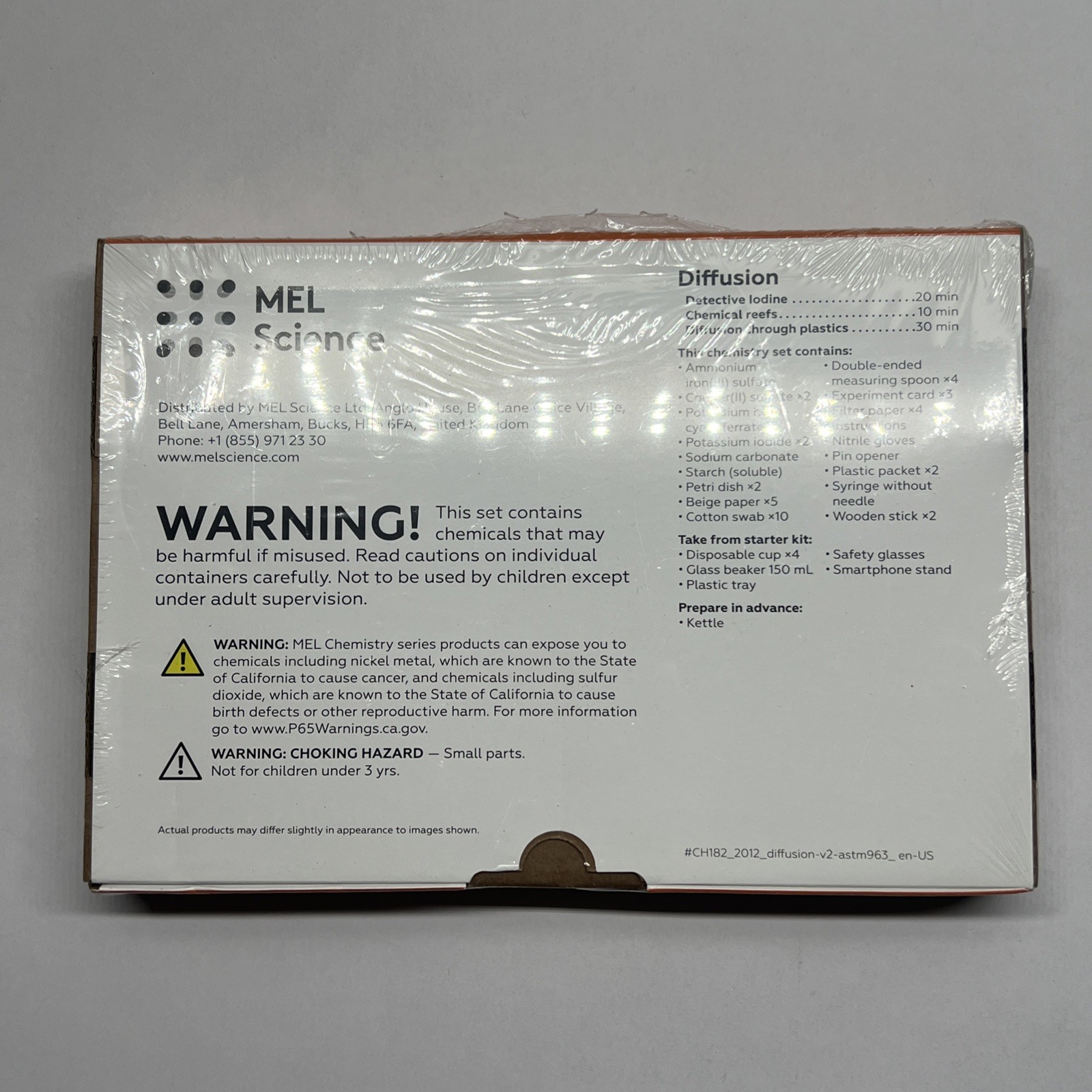 MEL Chemistry Science Kit DIFFUSION Homeschool Lab Experiment