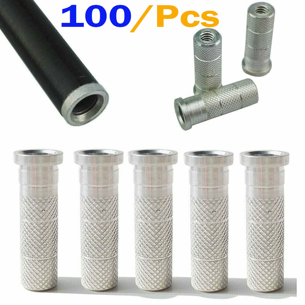 100Pcs Aluminum Arrow Insert Nock Thread ID 6.2mm Carbon Shaft Archery Hunting
