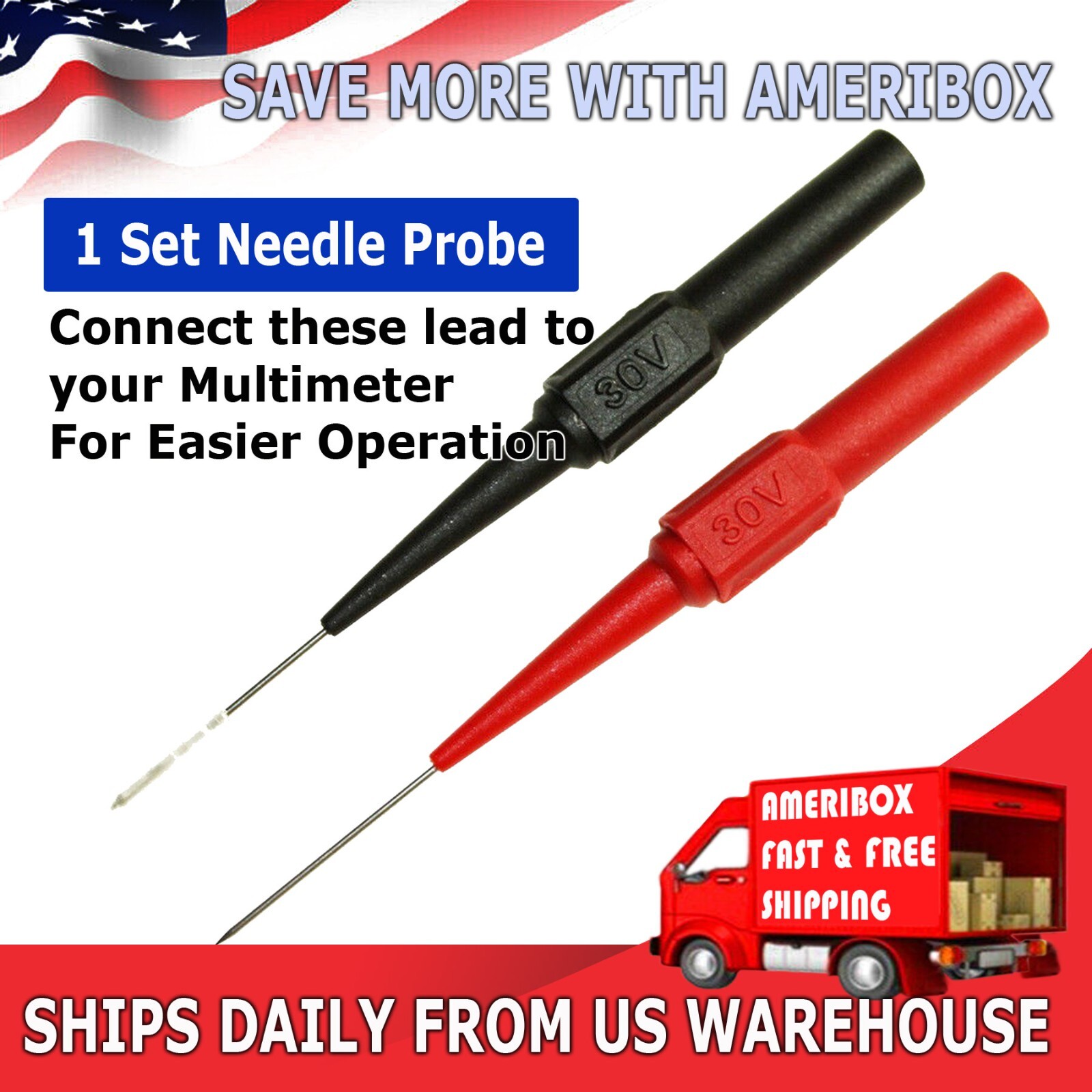 needle tipped tip multimeter probes test leads 4 FLUKE tester 600V 1A 4mm socket