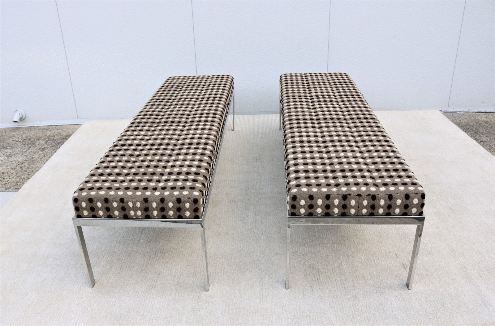 Mid-Century Modern Style Large Rectangular Cambridge Metal Bench by Cumberland