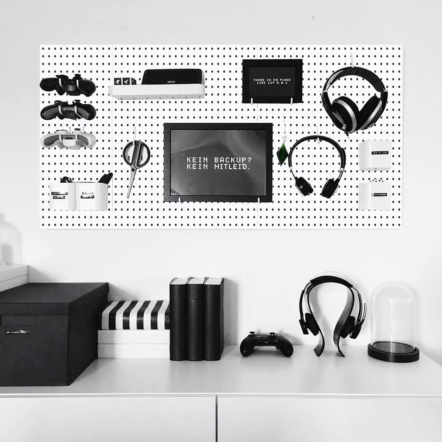 2 Pcs Pegboard, Metal Pegboard Wall Panels - Pegboard Wall Organizer System - Pe