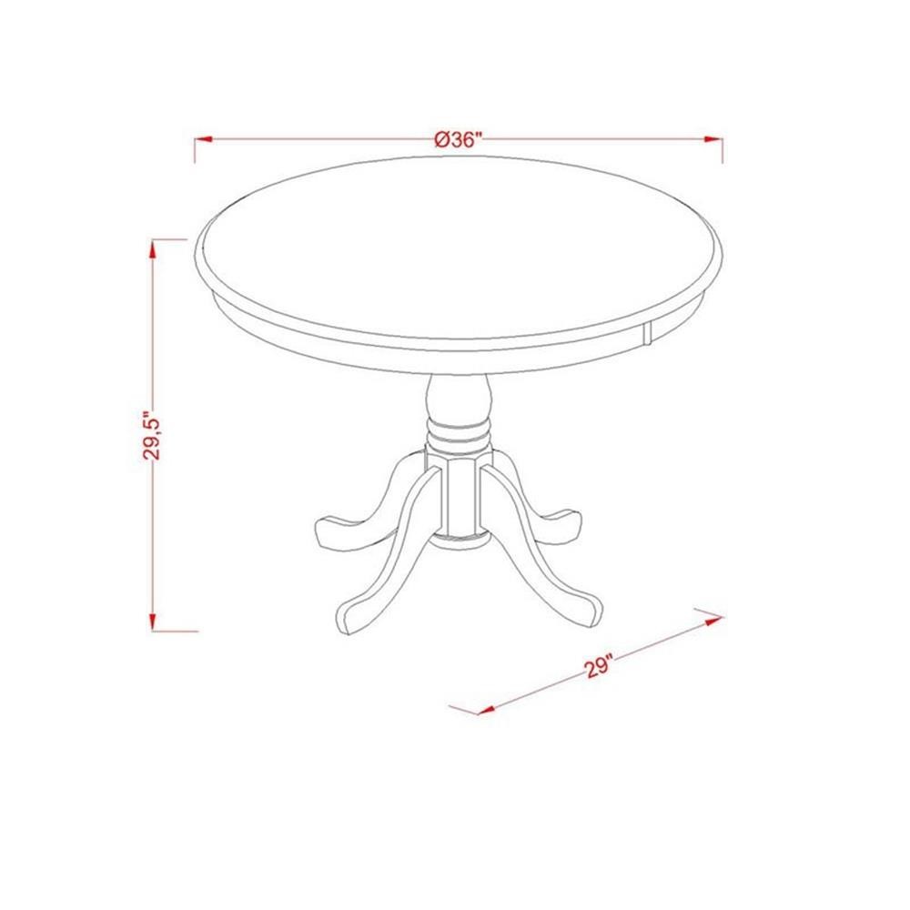 Pemberly Row Antique 3-piece Dining Set with Rounded Table in Mahogany