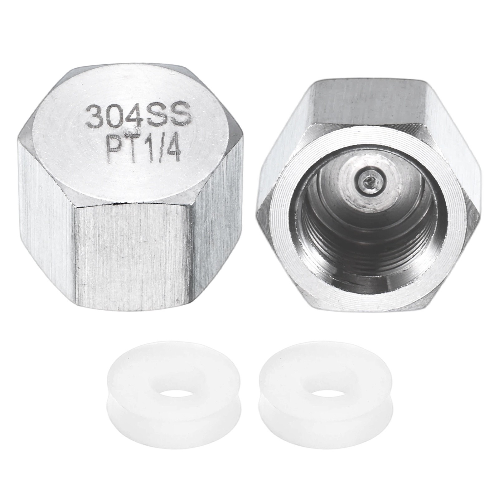 2-Pack Hex End Cap, 1/4 Inch PT Female Thread Pipe Fitting