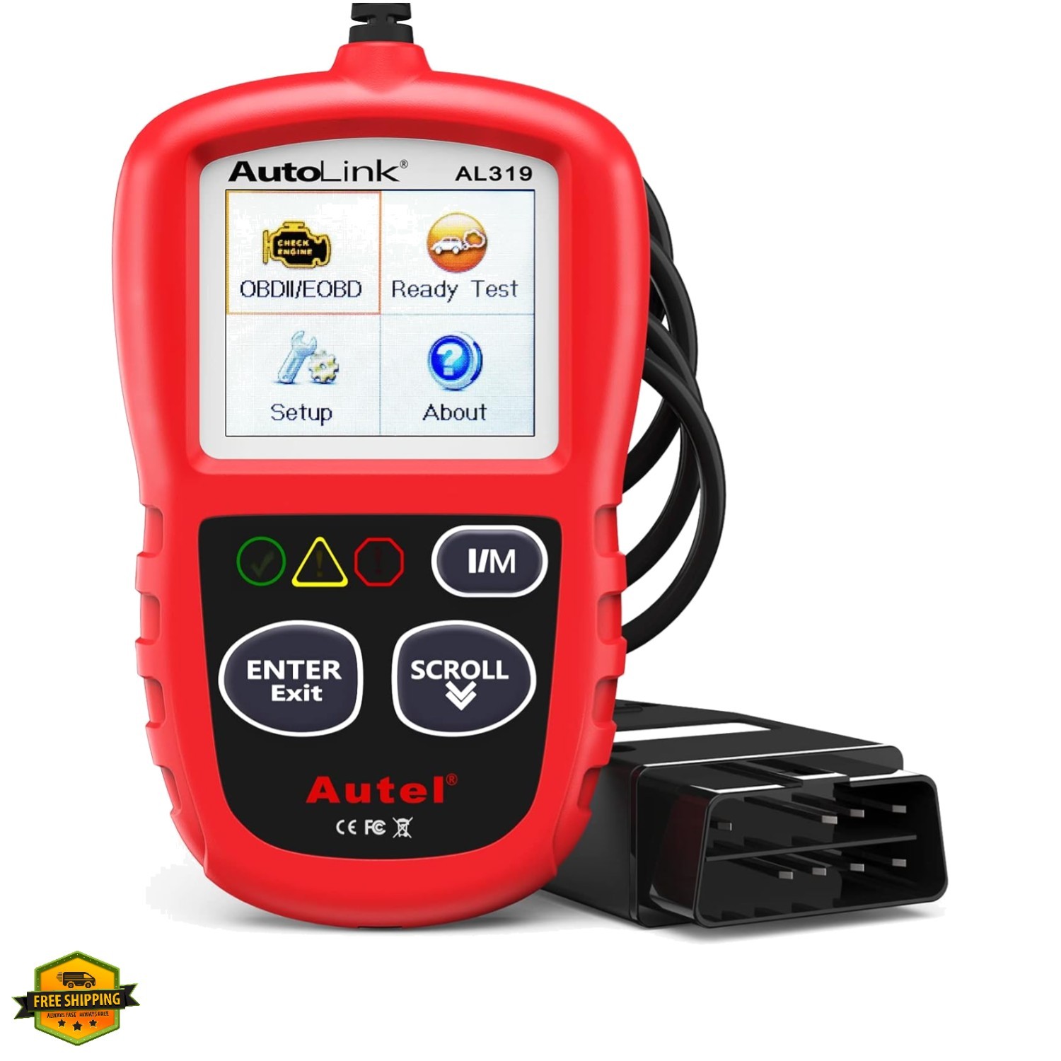 Professional Scanner AL319 Code Reader, Enhanced Check and Reset Engine Fault...