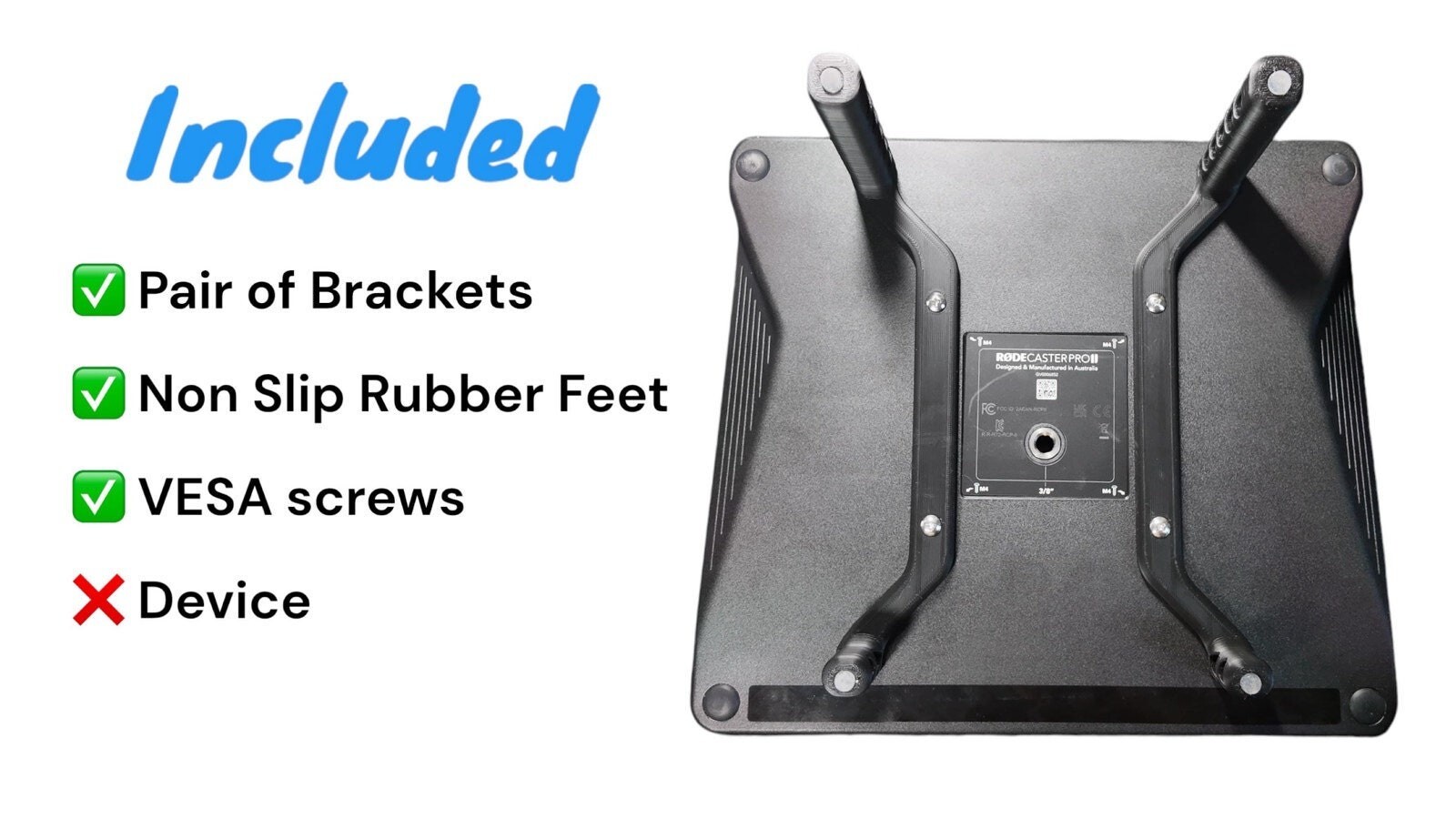 Angled Riser Stand for Rodecaster Pro 2, VESA Mounted Stand Increased Visibility