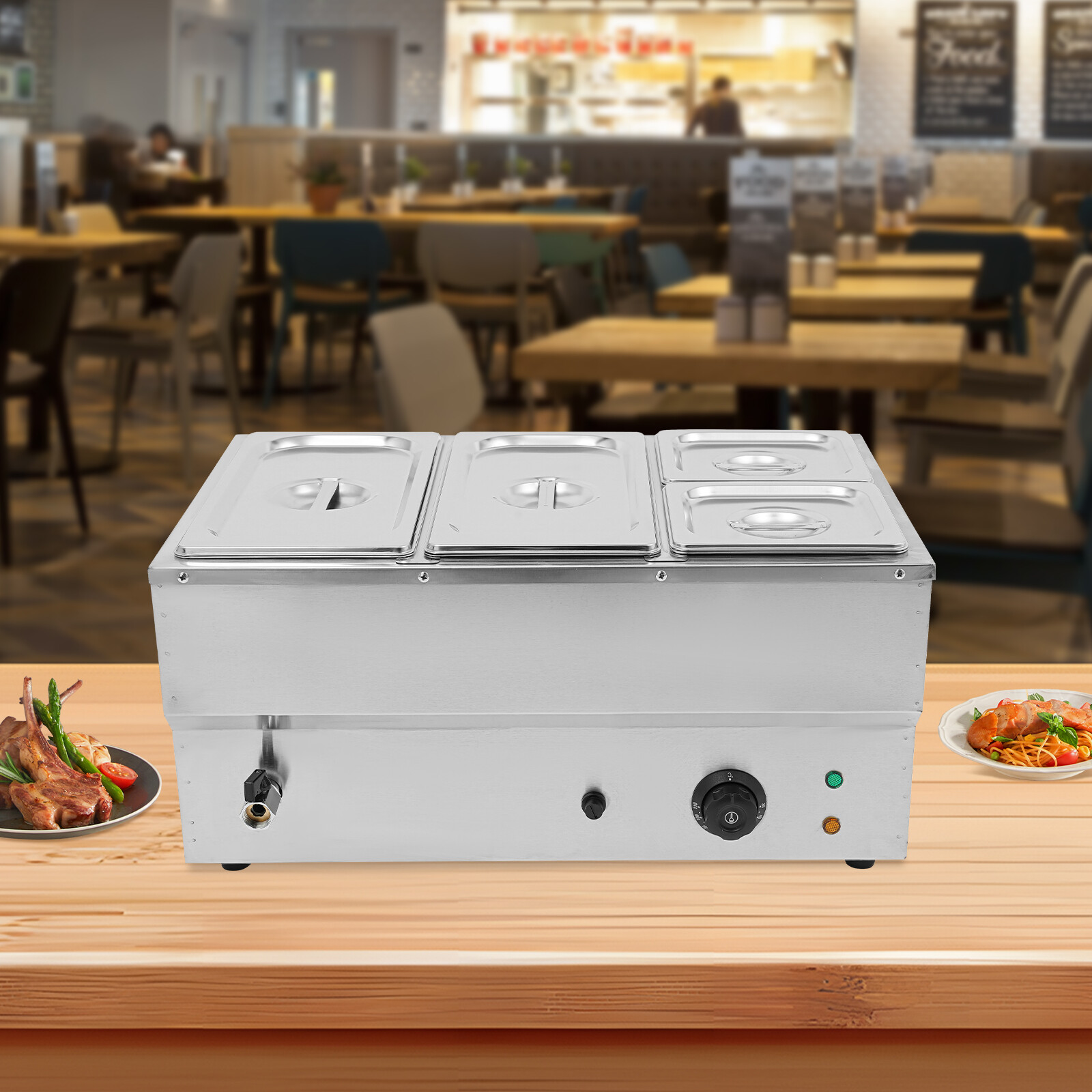 4-Pan Electric Food Warmer Commercial Food Warmer Buffet Food Warmer Stainless