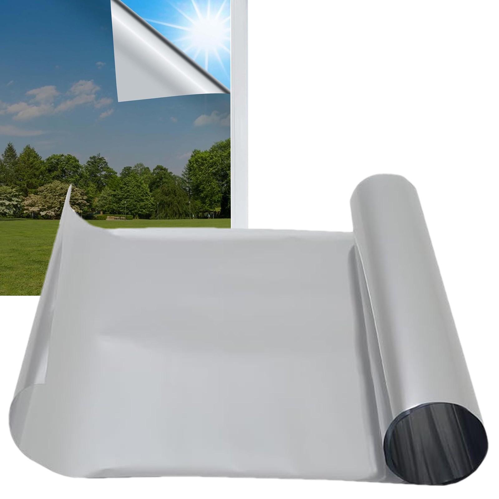 One Way Mirror Window Film Privacy Sun Blocking Glass Sticker Heat Control Film