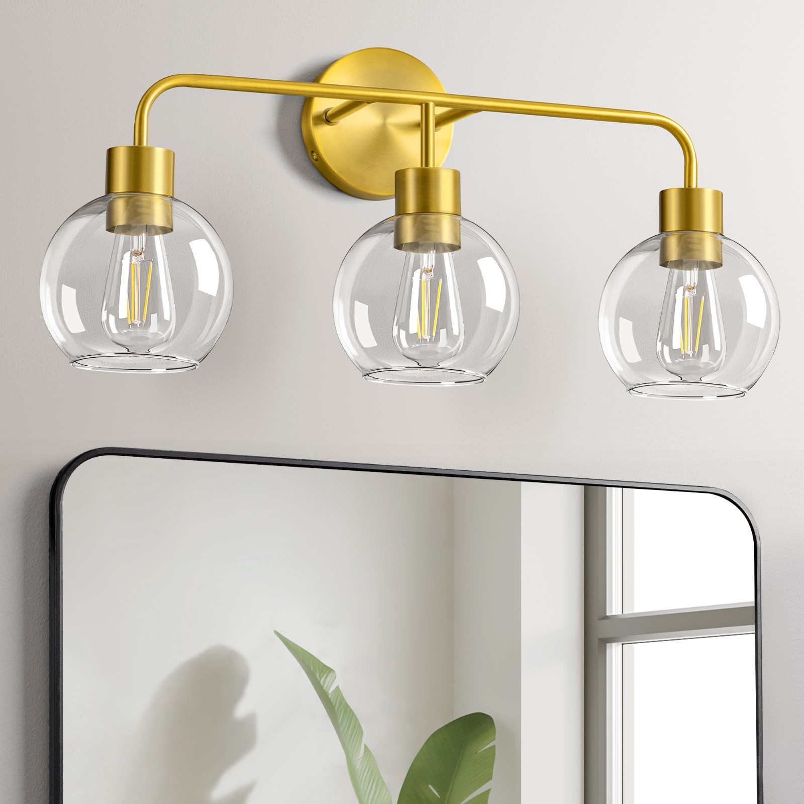 EDISHINE 3-Light Dimmable Vanity Light,With all the mounting hardware, dimmable
