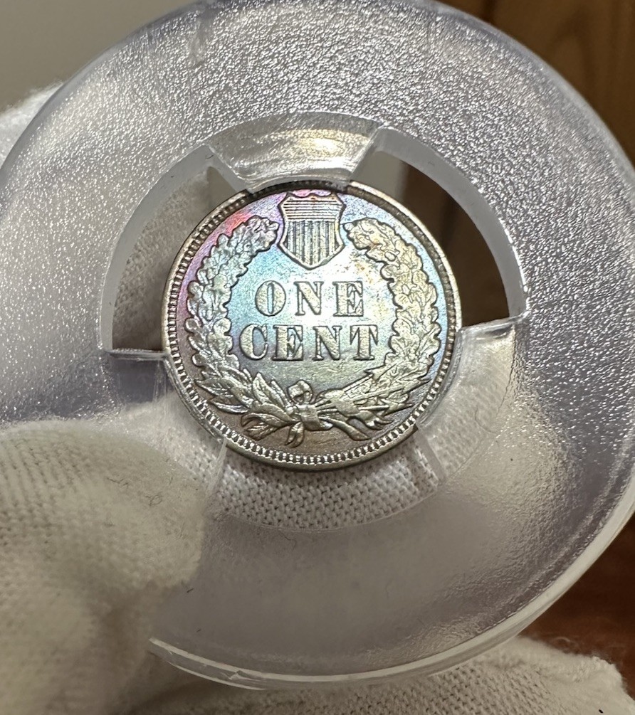 * 1898 * SOLID+ GEM BU MS INDIAN HEAD PENNY * RAINBOW TONED**