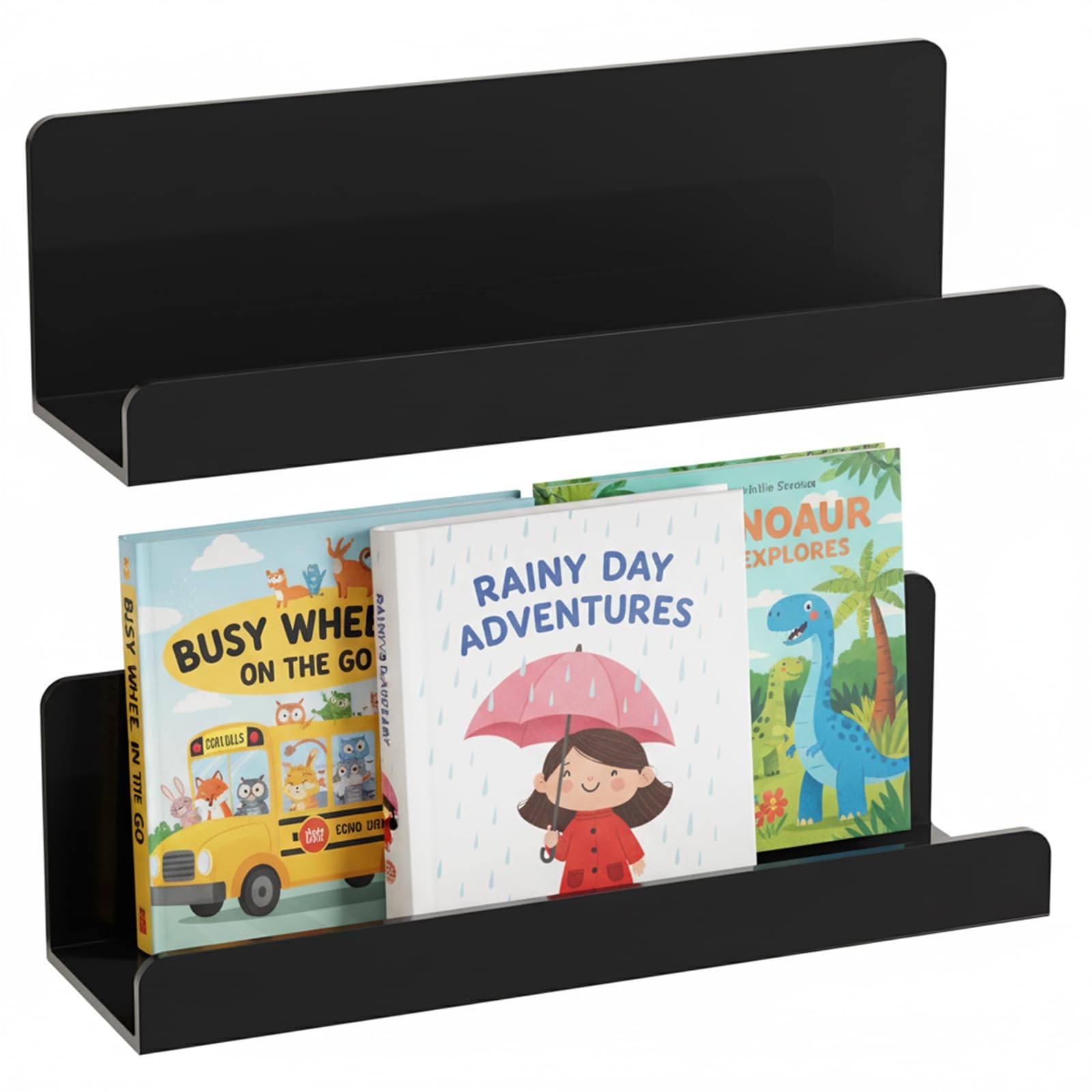 2 Pack Magnetic Book Shelf for Whiteboard, 8 Inch Reusable Acrylic Magnetic S...
