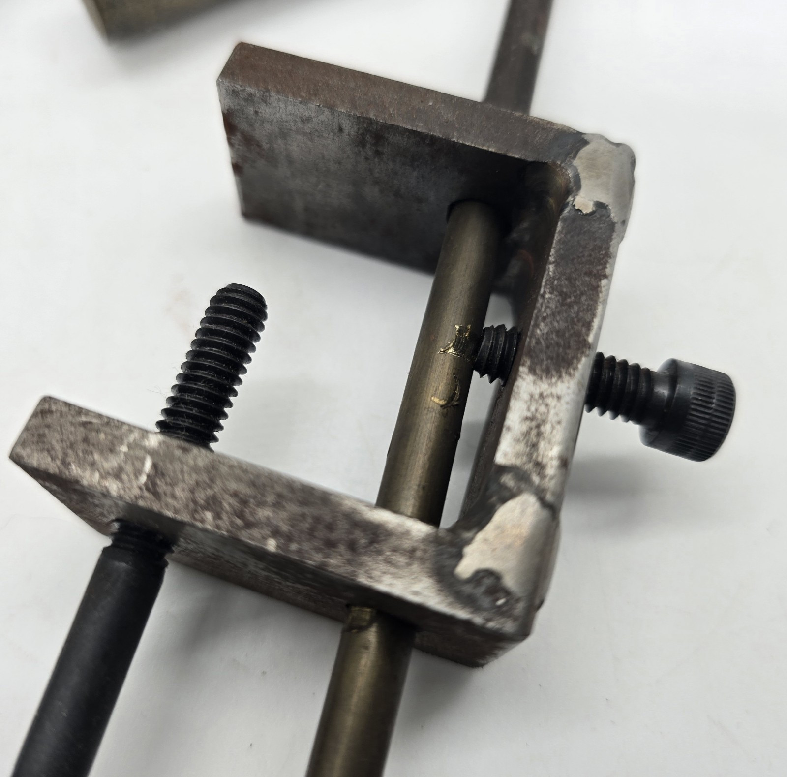 Pair Of Very Old Fly Fishing Fly Tying Vise Clamps Iron & Brass