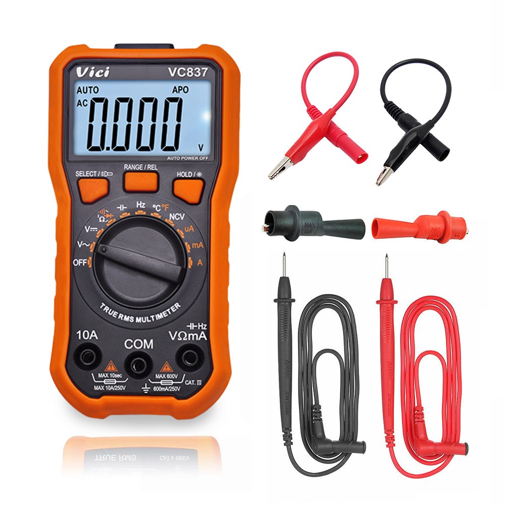 VICI VC837 Digital Multimeter DMM True RMS 6000 AutoR Capacitance Resistance NCV