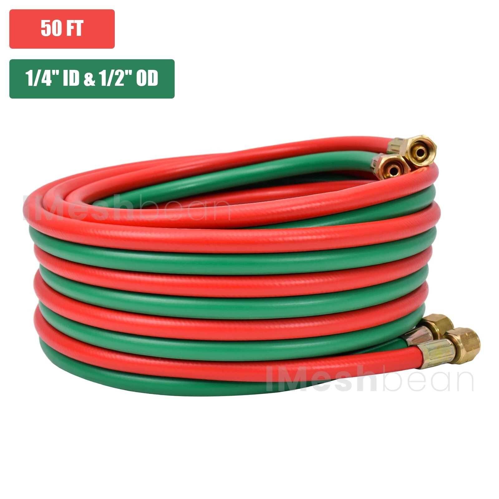 50 FT Oxygen Acetylene Hose 1/4 Inch Twin Welding Hose Cutting Torch Hoses US