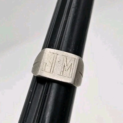 WWII World War 2 Trench Art Military Signet Ring Size 9 Initials 'JM'