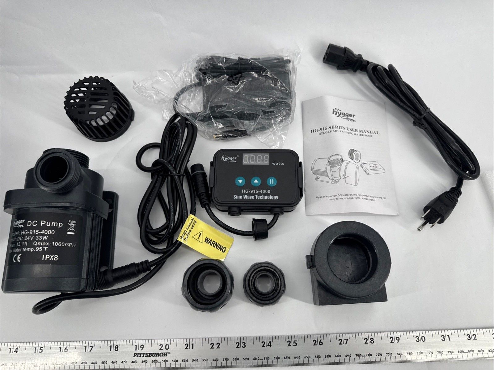 HYGGER AQUARIUM DC WATER PUMP HG915-4000 33W 1060 Gallons Per Hour - Open Box