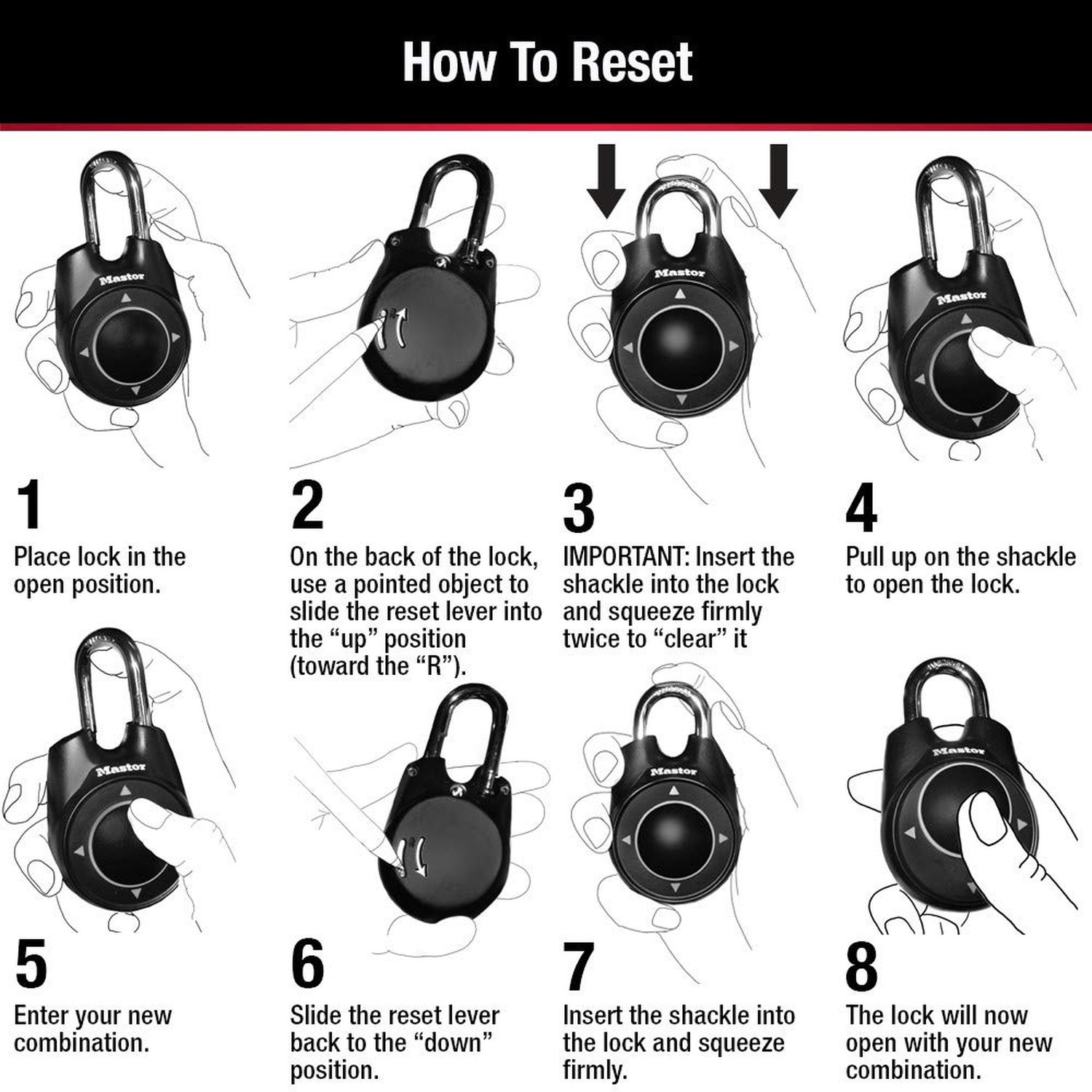 Master Lock Directional Combination Lock, Set Your Own Directional Lock, Comb...