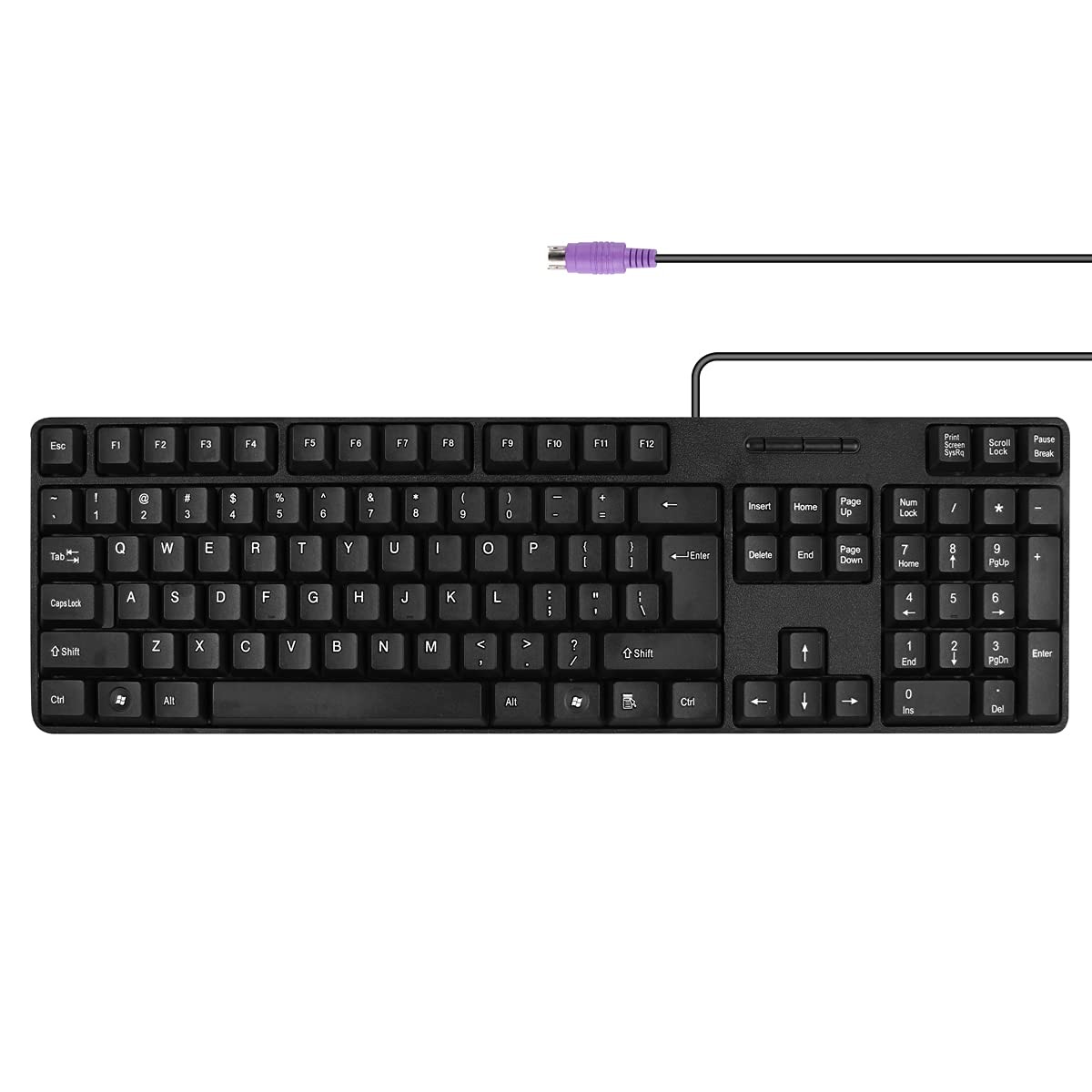 MCSaite Wired PS2 104 Keys Computer Keyboard with Stands,Black,Waterproof - U...