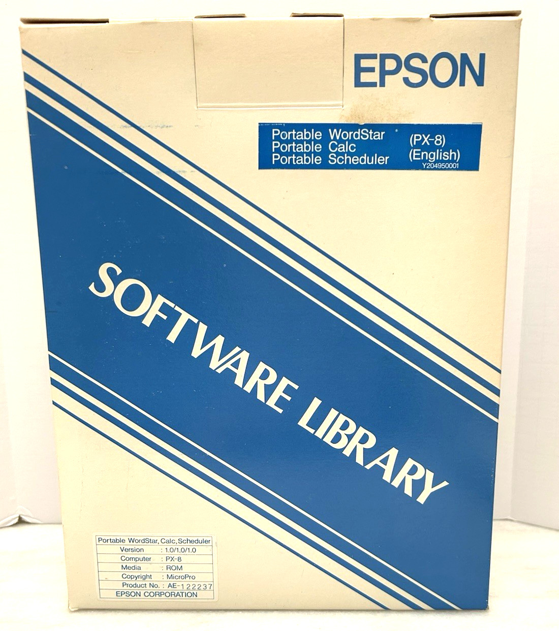 Epson Software Library for the Epson PX-8 Portable Wordstar Incomplete-Preowned