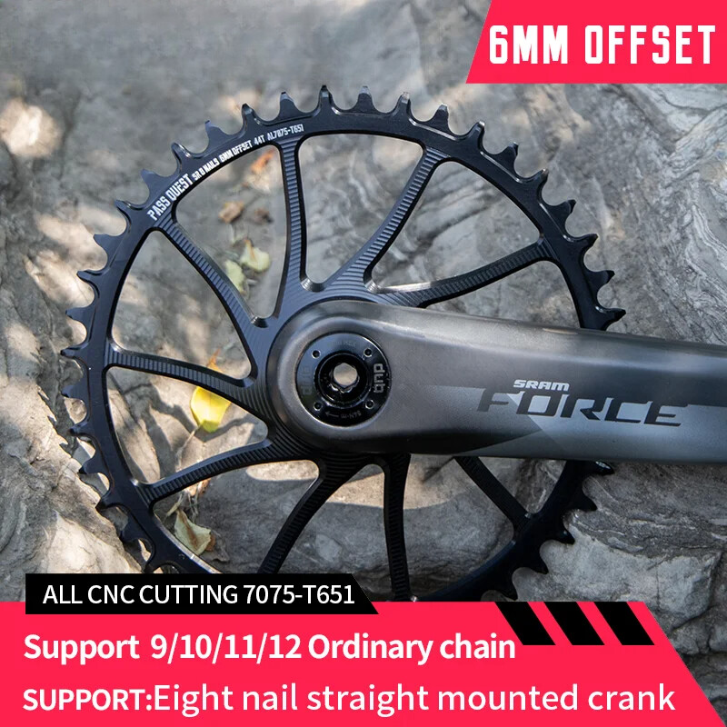 MTB Round Chainring 6mm Offset Gravel Narrow Wide Chainring 38T 40T 42T 44T 46T
