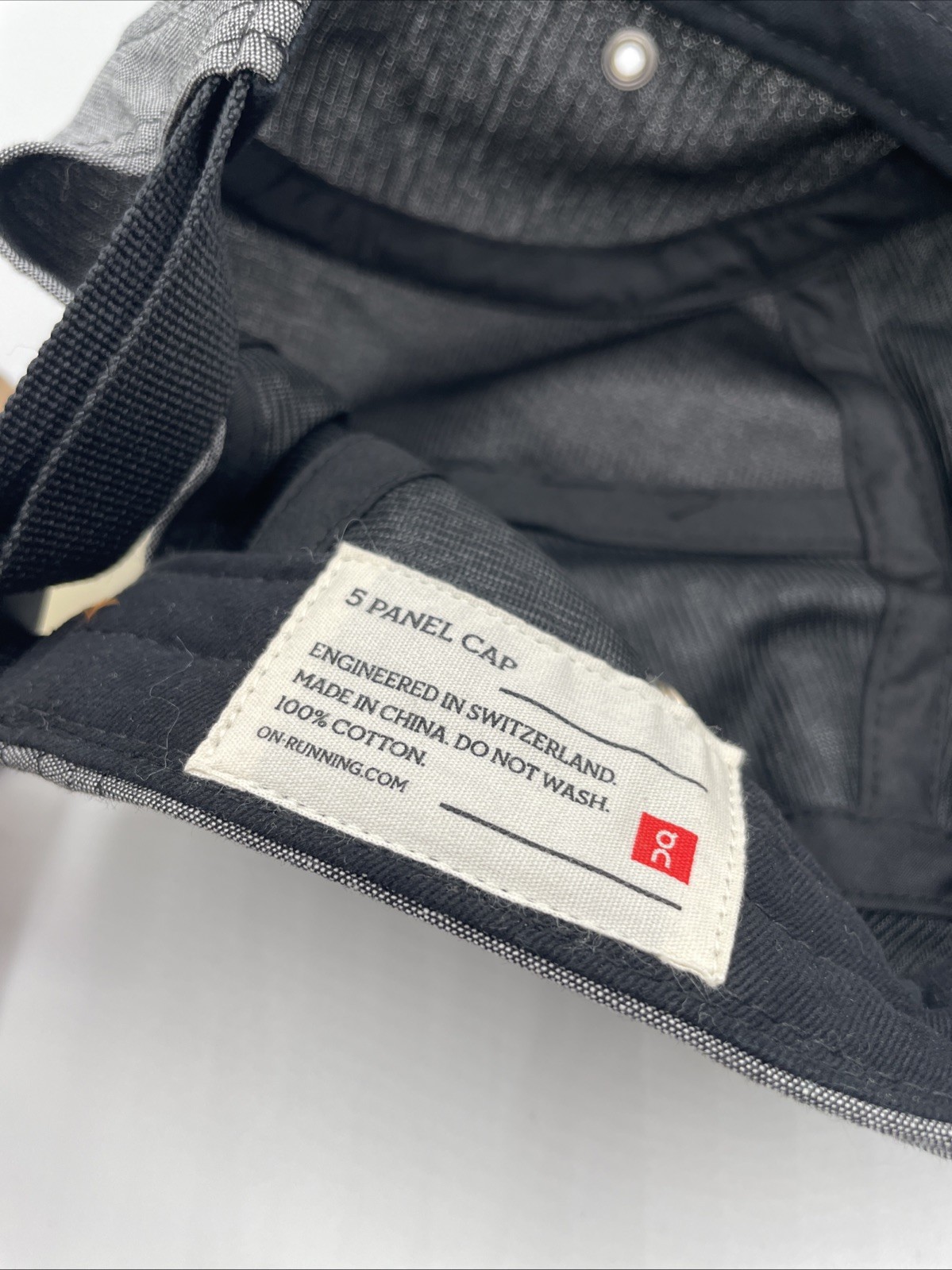 On 5 Panel Cap One Size Unisex Gray 100% Cotton Canvas Solid Logo Activewear New