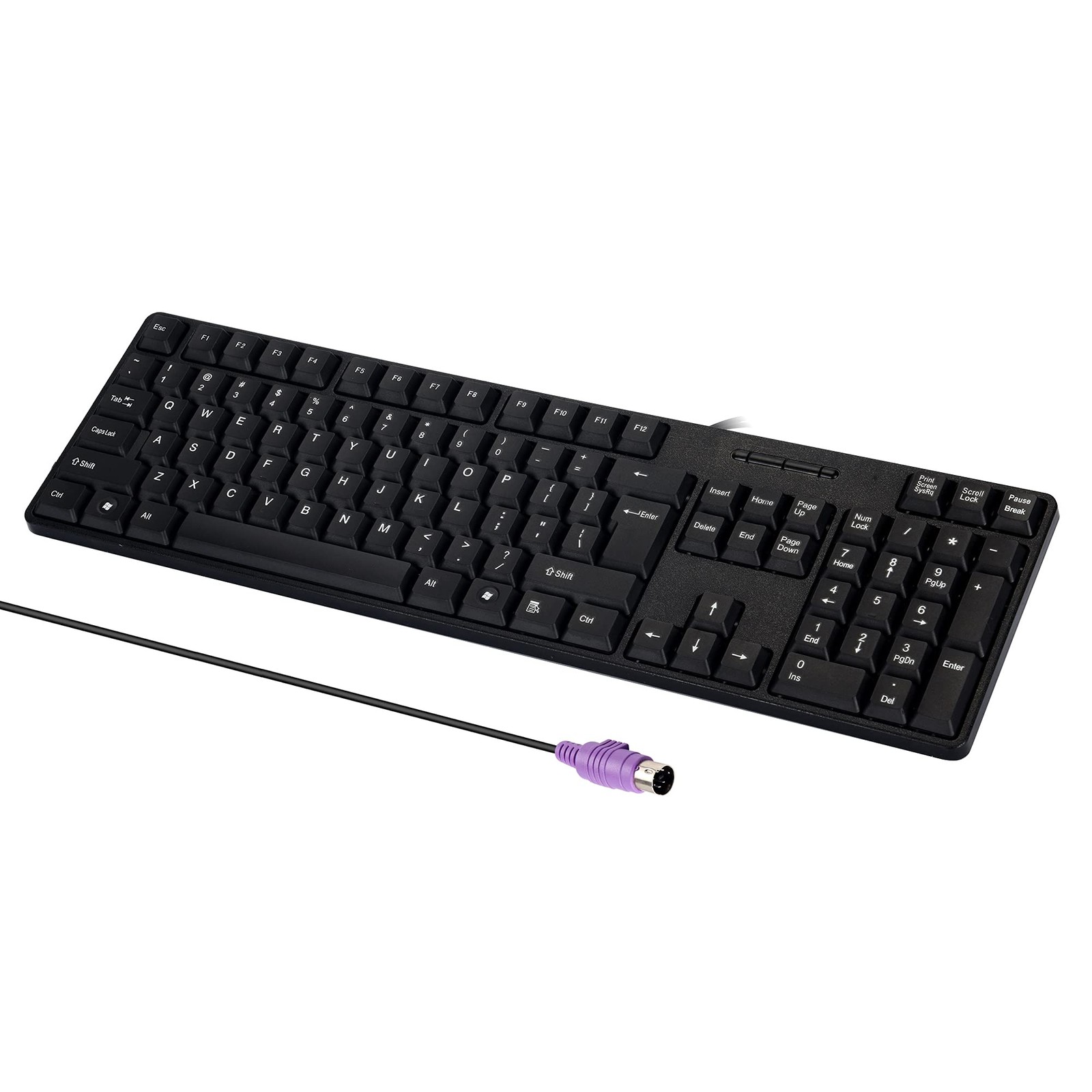 MCSaite Wired PS2 104 Keys Computer Keyboard with Stands,Black,Waterproof - U...