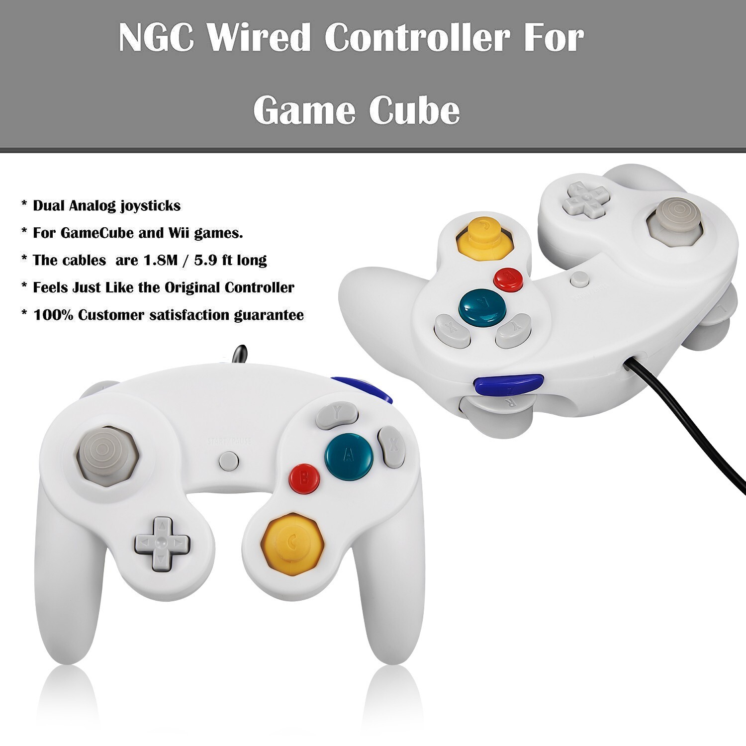 2Pack Gamecube Controller Classic Wired Controller for Nintendo Gamecube Console