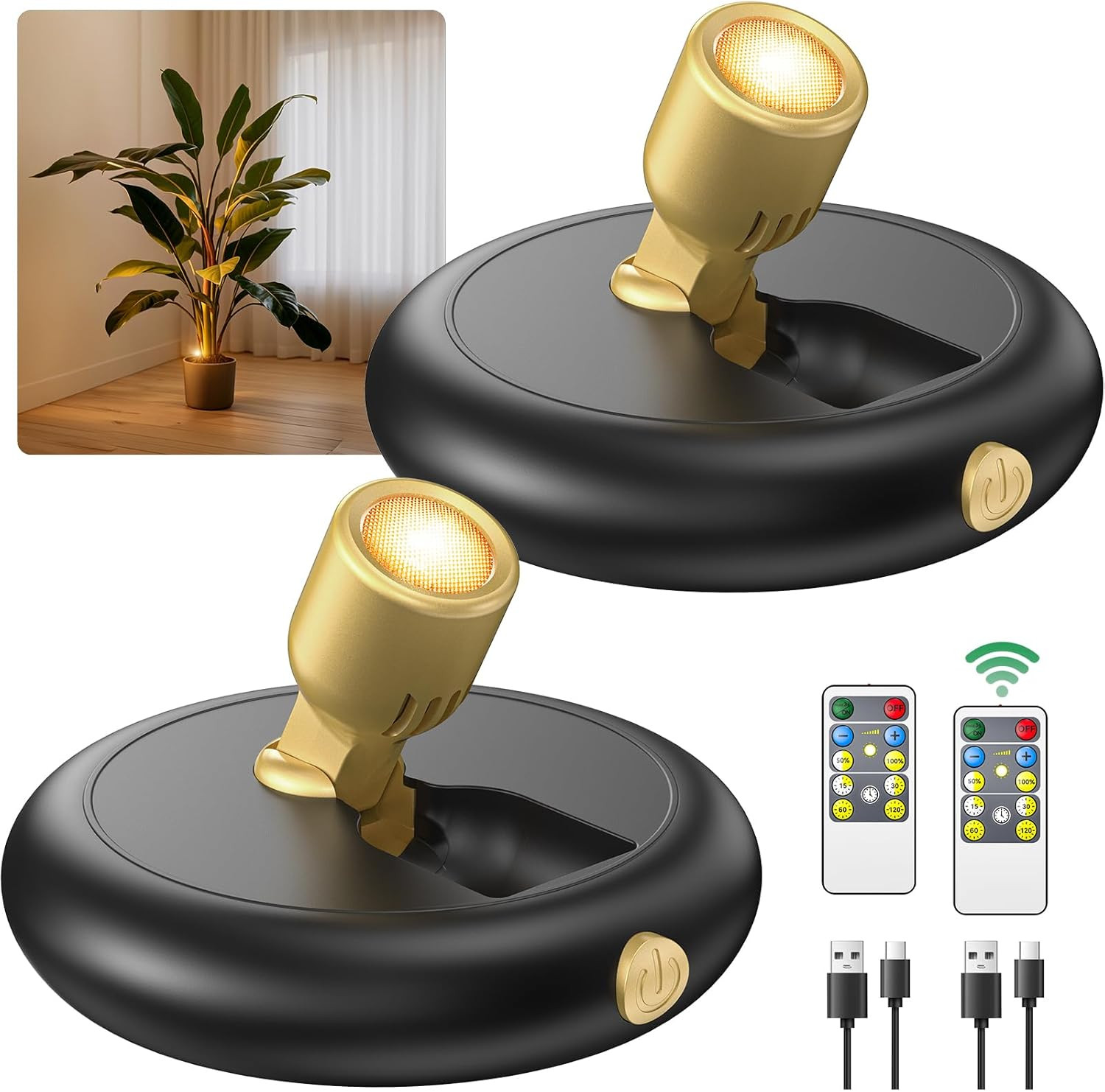 Rechargeable Battery LED Spotlight Indoor: Wireless Mini Art Accent Spot Ligh...